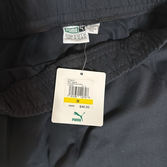 Puma Glam legging black-gold glitter size Medium - Picture 3 of 5